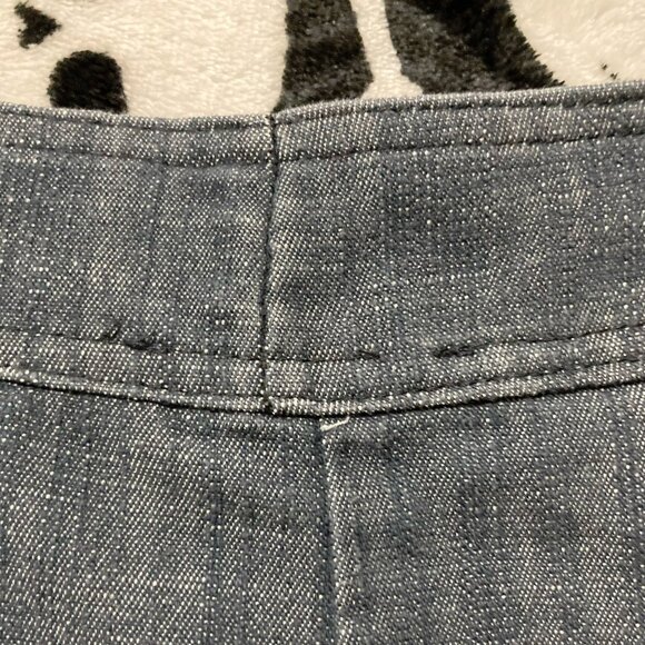 WALL ST Vintage blue denim mermaid maxi skirt ~ SMALL MEDIUM flared jean skirt - Picture 10 of 11